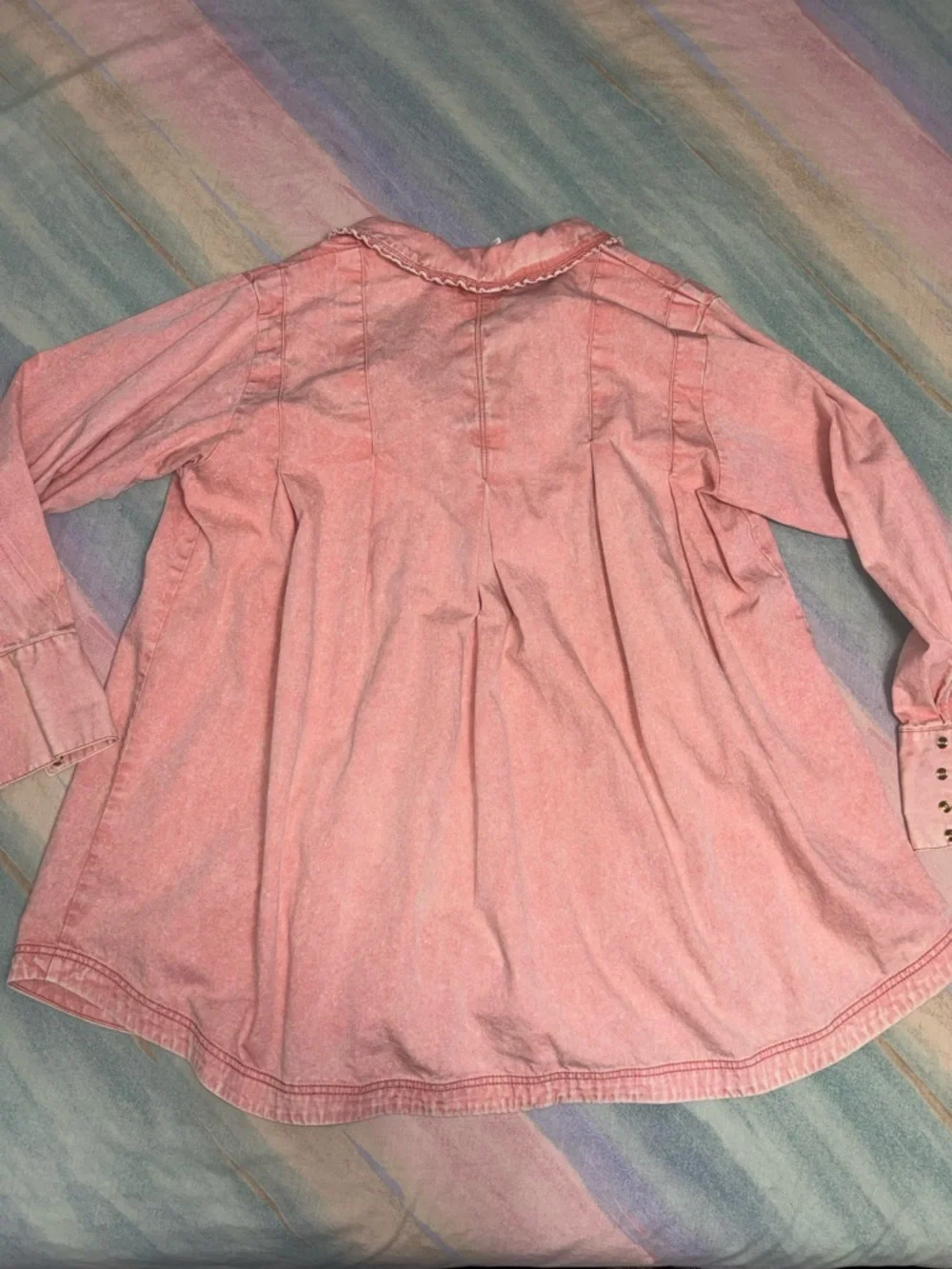 Free People Charlie Denim Top in Pink size M